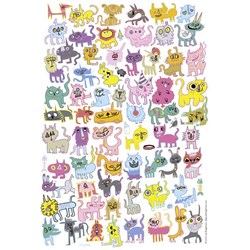Heye (70169-29482) - Jon Burgerman: "Scribbled Cats" - 150 pieces puzzle