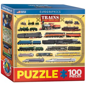 Eurographics (8104-0090) - "Steam Locomotives" - 100 pieces puzzle