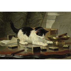 Grafika Kids (00282) - Henriette Ronner-Knip: "Kitten's Game" - 100 pieces puzzle