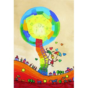 Grafika Kids (01758) - Anne Poire, Patrick Guallino: "Les Ombrelles du Bonheur" - 12 pieces puzzle