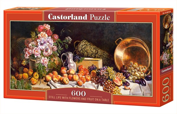 Castorland (B-060108) - "Still life with flowers and fruit on a table" - 600 pieces puzzle