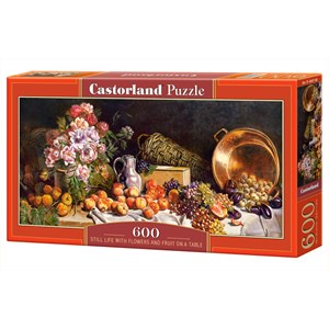 Castorland (B-060108) - "Still life with flowers and fruit on a table" - 600 pieces puzzle