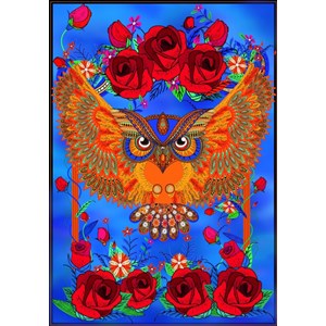 Grafika (01505) - "Owl & Roses" - 1000 pieces puzzle