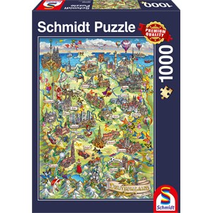 Schmidt Spiele (58330) - "Illustrated Germany" - 1000 pieces puzzle