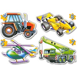 Castorland (B-04263) - "Diffrent vehicles" - 4 5 6 7 pieces puzzle