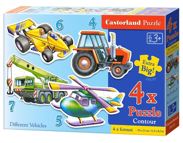 Castorland (B-04263) - "Diffrent vehicles" - 4 5 6 7 pieces puzzle