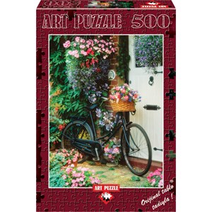 Art Puzzle (4166) - "Bicycle and Flowers" - 500 pieces puzzle