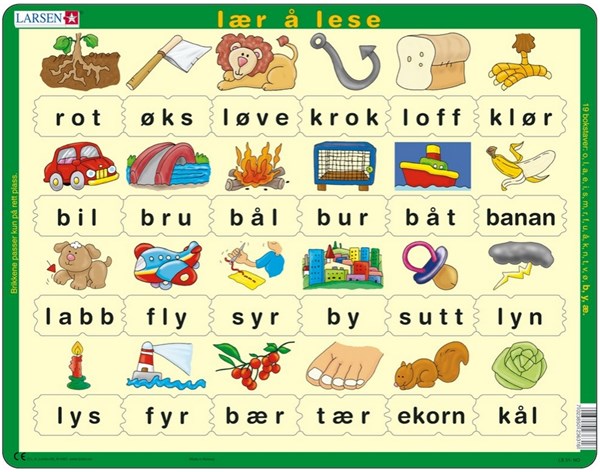Larsen (LS31-NO) - "Learn to read - NO" - 24 pieces puzzle
