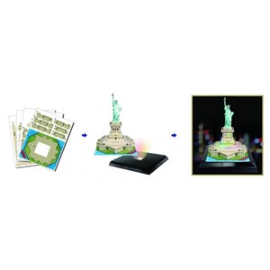 Cubic Fun (L505H) - "Statue of Liberty + LED" - 37 pieces puzzle