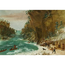 Grafika Kids (01497) - "The Expedition Encamped below the Falls of Niagara. January 20, 1679, 1847-1848" - 100 pieces puzzle