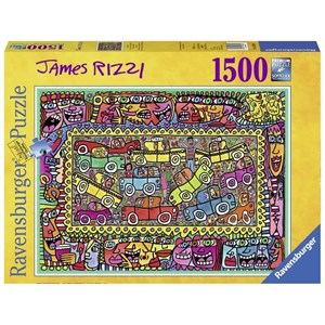 Ravensburger (16356) - James Rizzi: "We are on our way to your party" - 1500 pieces puzzle
