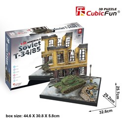 Cubic Fun (JS4202h) - "Soviet T34/85" - 213 pieces puzzle