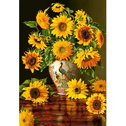 Castorland (C-103843) - "Sunflowers in a Peacock Vase" - 1000 pieces puzzle