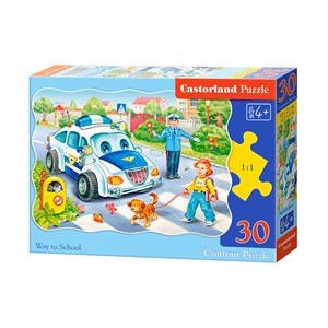 Castorland (B-03389) - "The road to school" - 30 pieces puzzle