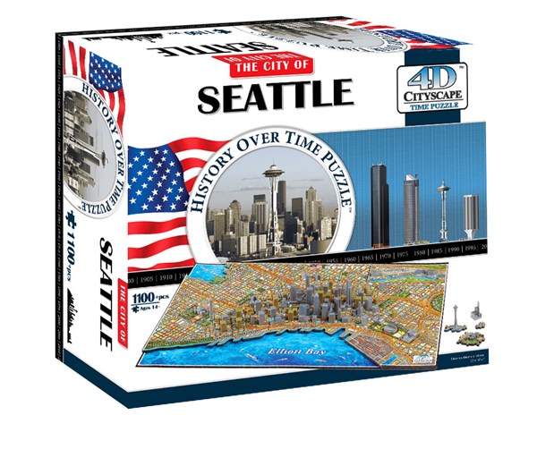 4D Cityscape (40084) - "Seattle" - 1100 pieces puzzle