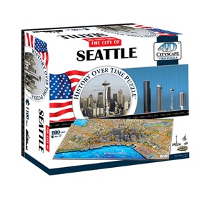 4D Cityscape (40084) - "Seattle" - 1100 pieces puzzle