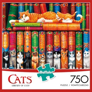 Buffalo Games (17083) - "Library of Cats" - 750 pieces puzzle
