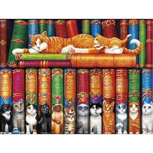Buffalo Games (17083) - "Library of Cats" - 750 pieces puzzle