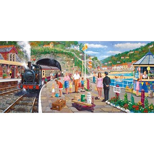 Gibsons (G4031) - Derek Roberts: "Seaside Train" - 636 pieces puzzle