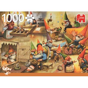 Jumbo (18323) - "At Home with the Gnomes" - 1000 pieces puzzle
