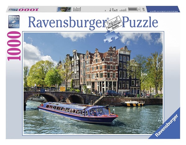 Ravensburger (19138) - "Netherlands, the Amsterdam canals" - 1000 pieces puzzle