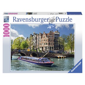 Ravensburger (19138) - "Netherlands, the Amsterdam canals" - 1000 pieces puzzle