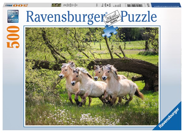 Ravensburger (14772) - "Norwegian Fjord Horses" - 500 pieces puzzle