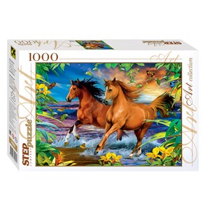 Step Puzzle (79097) - "Horses" - 1000 pieces puzzle