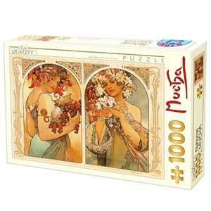 D-Toys (66930-MU06) - Alphonse Mucha: "Fruit and Flower Dyptich" - 1000 pieces puzzle