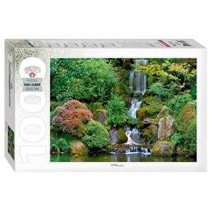Step Puzzle (79115) - "Waterfall in Portland Japanese Garden" - 1000 pieces puzzle