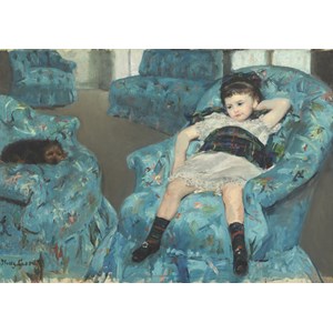 Grafika (00232) - Mary Cassatt: "Little Girl in a Blue Armchair, 1878" - 1000 pieces puzzle