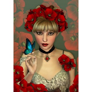 Grafika (T-00092) - "The Woman and the Butterfly" - 2000 pieces puzzle