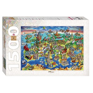 Step Puzzle (83059) - "Attractions of Europe" - 1500 pieces puzzle