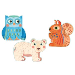 Djeco (07143) - "In the Forest" - 9 12 16 pieces puzzle