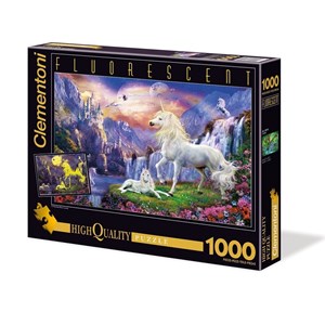 Clementoni (39285) - "Fluo Unicorn" - 1000 pieces puzzle
