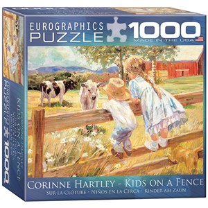 Eurographics (8000-0450) - Corinne Hartley: "Kids on a Fence" - 1000 pieces puzzle