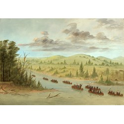 Grafika (02236) - George Catlin: "La Salle's Party Entering the Mississippi in Canoes. February 6, 1682, 1847-1848" - 1000 pieces puzzle