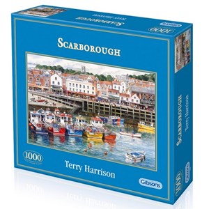 Gibsons (G6090) - Terry Harrison: "Scarborough Fishing Harbour" - 1000 pieces puzzle