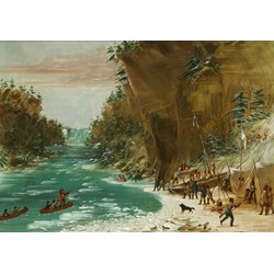 Grafika (02225) - George Catlin: "The Expedition Encamped below the Falls of Niagara. January 20, 1679, 1847-1848" - 1000 pieces puzzle