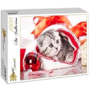 Grafika (01051) - "Christmas Kitten" - 1000 pieces puzzle