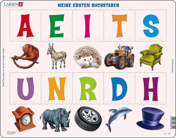 Larsen (LS1-DE) - "My First Letters - DE" - 10 pieces puzzle