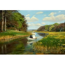 D-Toys (72795-BR01) - "Hans Andersen Brendekilde, A You Couple in a Rowing Boat on Odense" - 1000 pieces puzzle