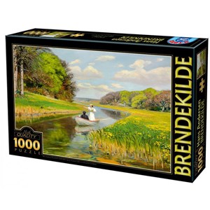 D-Toys (72795-BR01) - "Hans Andersen Brendekilde, A You Couple in a Rowing Boat on Odense" - 1000 pieces puzzle