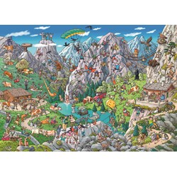 Heye (29680) - Birgit Tanck: "Alpine Fun" - 1000 pieces puzzle