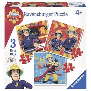 Ravensburger (07065) - "Fireman Sam" - 25 36 49 pieces puzzle