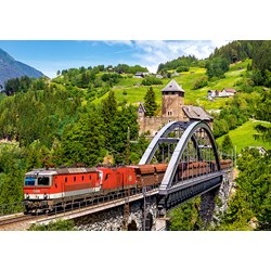 Castorland (B-52462) - "Train on the Bridge" - 500 pieces puzzle