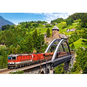 Castorland (B-52462) - "Train on the Bridge" - 500 pieces puzzle