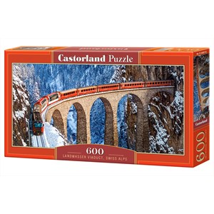 Castorland (B-060016) - "Landwasser Viaduct, Swiss Alps" - 600 pieces puzzle