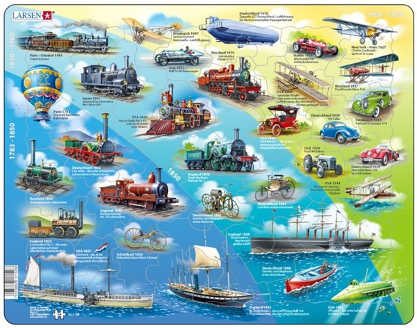 Larsen (HL7-DE) - "Historical Vehicles 1783-1939 - DE" - 54 pieces puzzle