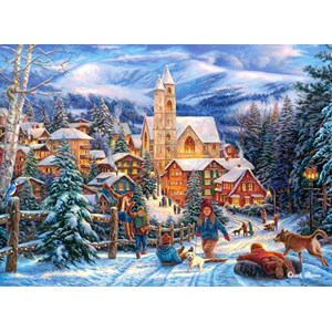 Castorland (B-030194) - "Sledding to Town" - 300 pieces puzzle